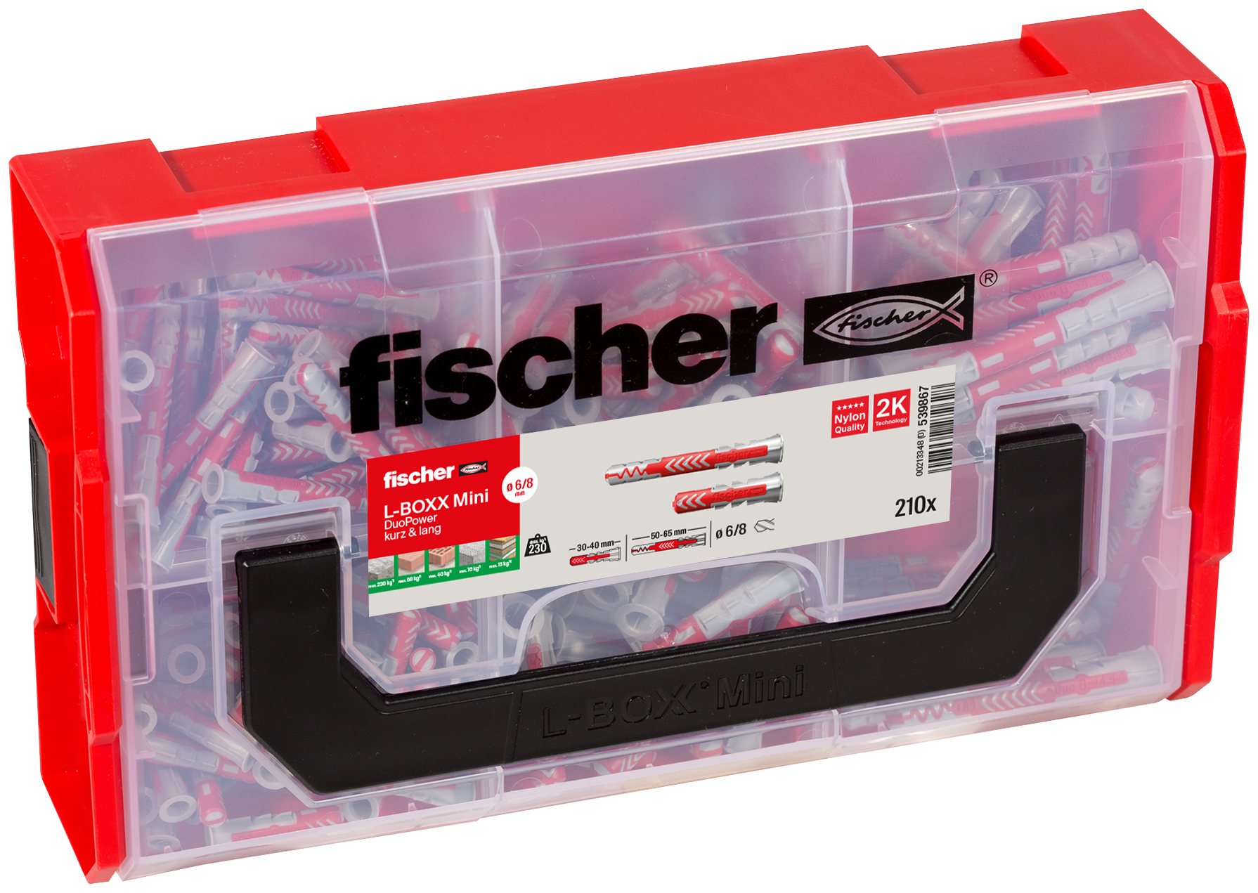 fischer L-BOXX mini DuoPower kurz &amp; lang (210 Teile)