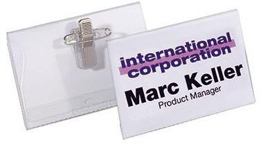 DURABLE Namensschild 815719 40x75mm Kombiklemme tr 50 St./Pack.