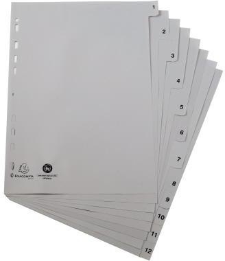 Exacompta Register 1912E A4 PP 1-12 grau