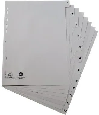 Exacompta Register 1912E A4 PP 1-12 grau