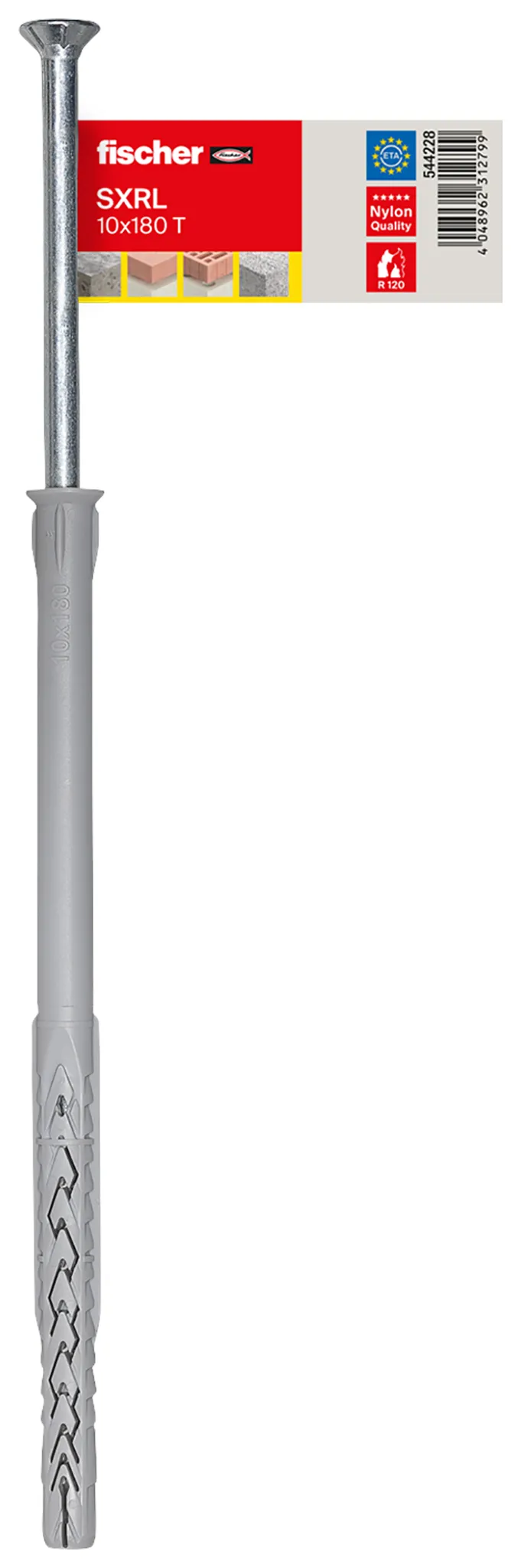 fischer Langschaftdübel SXRL 10 x 180 T E Senkkopfschraube