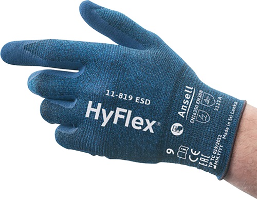 Handschuhe HyFlex 11-819 ESD Gr.7 blau EN 388,EN 16350 PSA II ANSELL