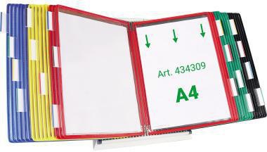 DJOIS Tischständer A4 Metall gr mit 30 Sichttafeln A4 sortiert