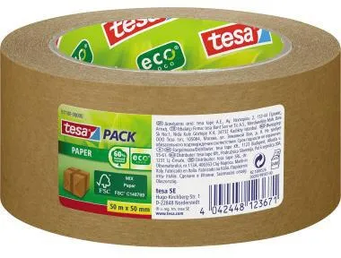 tesa Packband tesapack Paper EcoLogo 57180-00000 50mmx50m braun