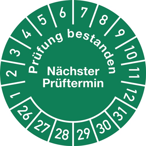 Mehrjahresprüfplakette Ø 30 mm