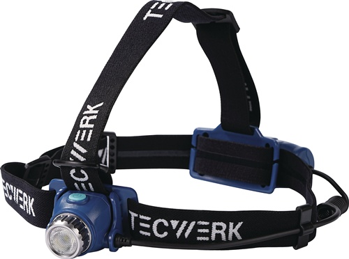 TECWERK LED-Kopfleuchte 3,7V 2600 mAh Li-ion 5V 
