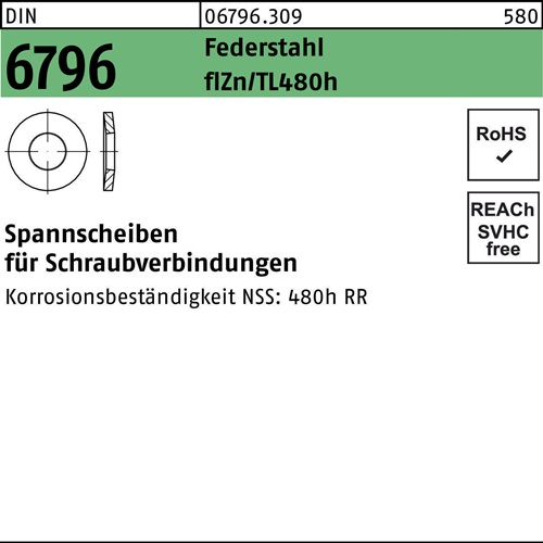 Spannscheibe DIN 6796 30x 70x 7 Federst. zinkbes. Gleitm. flZnnc 480h-L 50St.