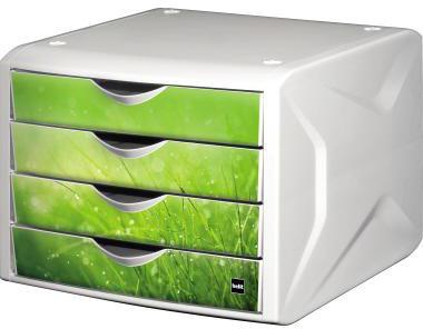 Helit Schubladenbox Chameleon H6129650 4Schübe A4/C4 springtime