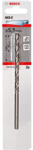 Bosch Metallbohrer HSS-G DIN340 Arbeits-L.91mm D.5,5mm L.139mm Typ N
