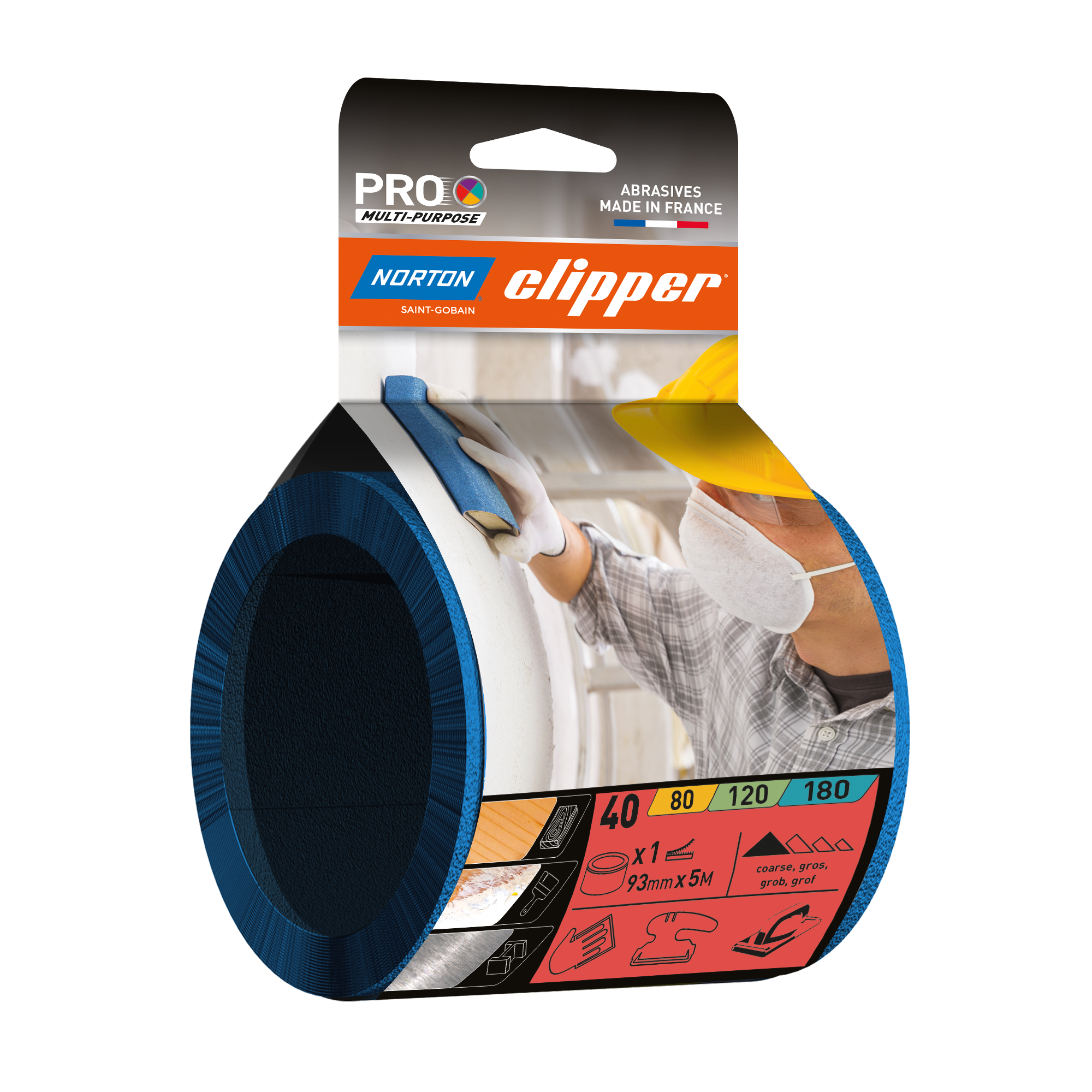 Norton Clipper Selbsthaftende Schleifrollen 93x50