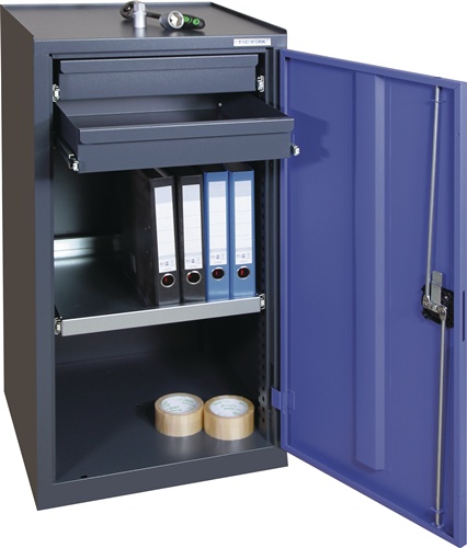TECWERK Werkzeug-/Beistellschrank H1000xB500xT500 mm anthrazitgrau/taubenblau, NCS 