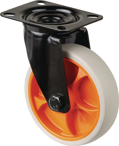 Lenkrolle Lenkrollen Gummi Platte L104xB80 mm Farbe Rolle hellgrau BS ROLLEN