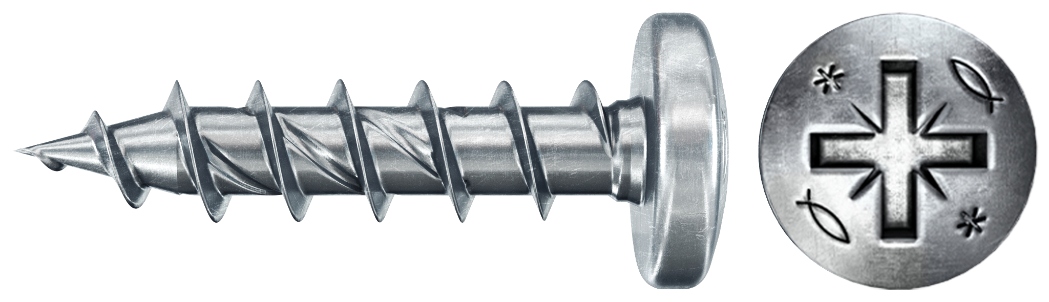 fischer PowerFast FPF II PZF 4,0x20 BC 200 Panhead mit Kreuzschlitz PZ Vollgewinde galvanisch verzinkt, blau passiviert