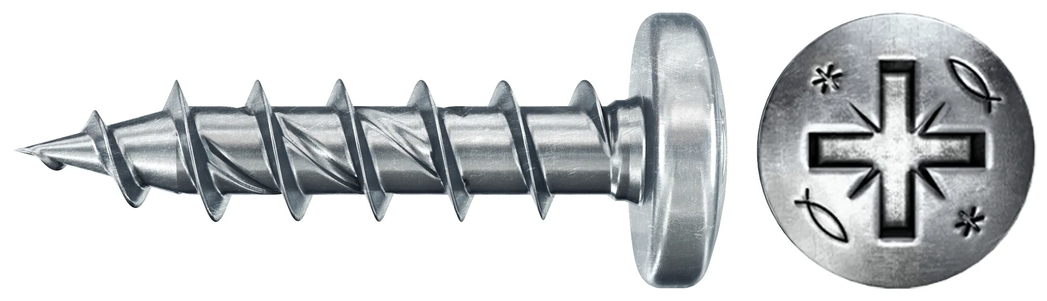 fischer PowerFast FPF II PZF 4,5x16 BC 200 Panhead mit Kreuzschlitz PZ Vollgewinde galvanisch verzinkt, blau passiviert