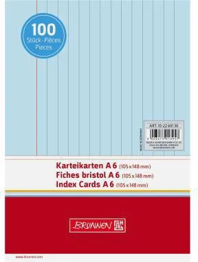 BRUNNEN Karteikarte 102260130 DIN A6 liniert bl 100 St./Pack.