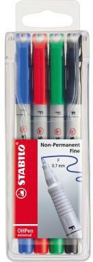 STABILO Folienschreiber OHPen 852/4 F 0,7mm non perm. sort. 4St.