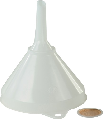 Trichter D.168/17mm H.199mm HD-PE natur m.Sieb HÜNERSDORFF