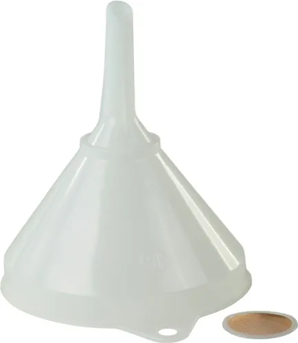 Trichter D.168/17mm H.199mm HD-PE natur m.Sieb HÜNERSDORFF