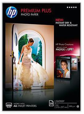 HP Fotopapier Premium Plus CR672A DIN A4 300g weiß 20 Bl./Pack.