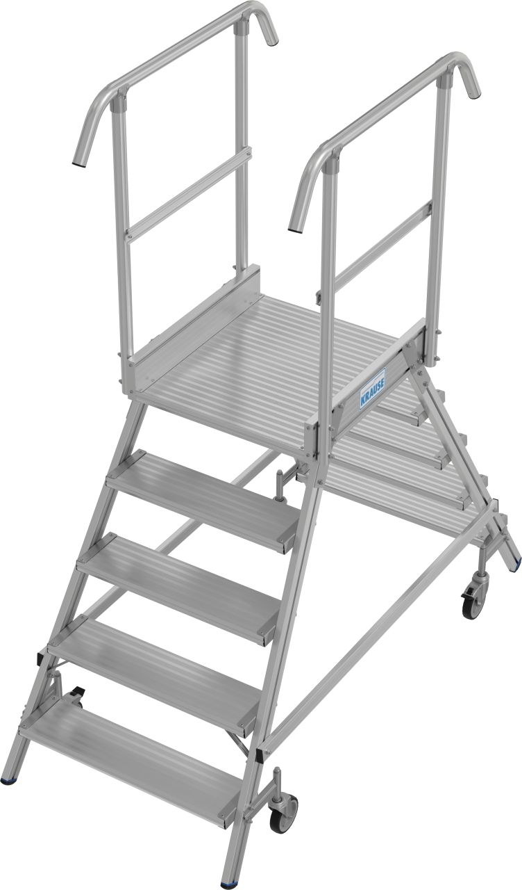 Krause STABILO Podestleiter fahrbar beidseitig begehbar 2x5 Stufen