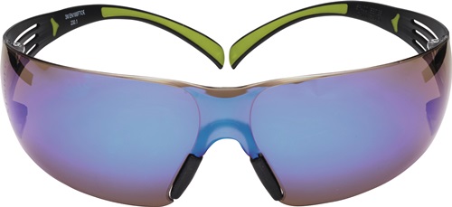 Schutzbrille SecureFit-SF400 EN 166,170 172 Bügel schwarz grün,Scheiben blau PC