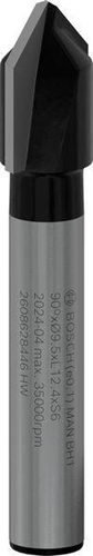 Bosch V-Nutfräser Standard for Wood Arbeits-L.9,5mm D.6,35mm L.45mm Schaft 6mm 90Grad