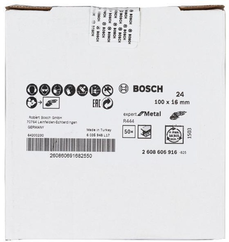 Bosch Fiberschleifscheibe EN13743 Expert for Metal D.100mm Körnung 24 Korund