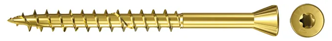fischer Dielenschraube 3,5 x 45 Senkkopf gelbverzinkt Teilgewinde Innenstern TX