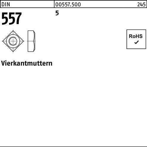 Vierkantmutter DIN 557 M8 5 100 Stück