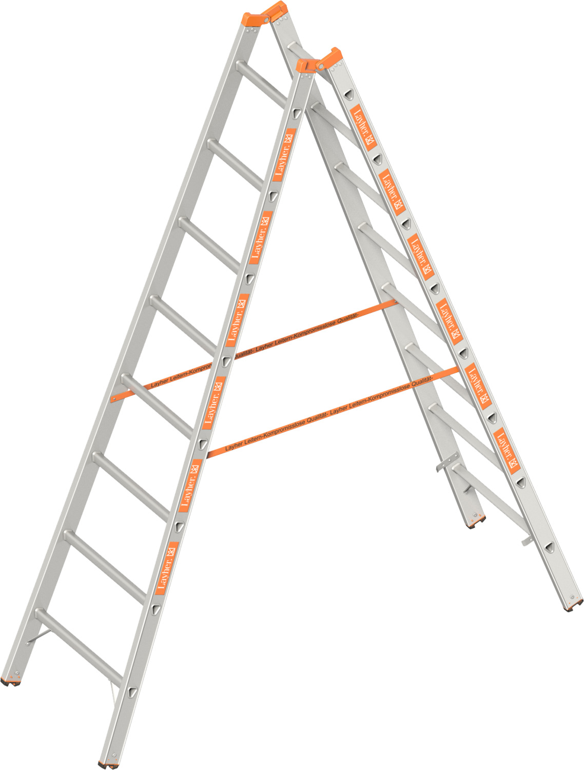 Layher Sprossenstehleiter TOPIC 1039 2x8 Sprossen