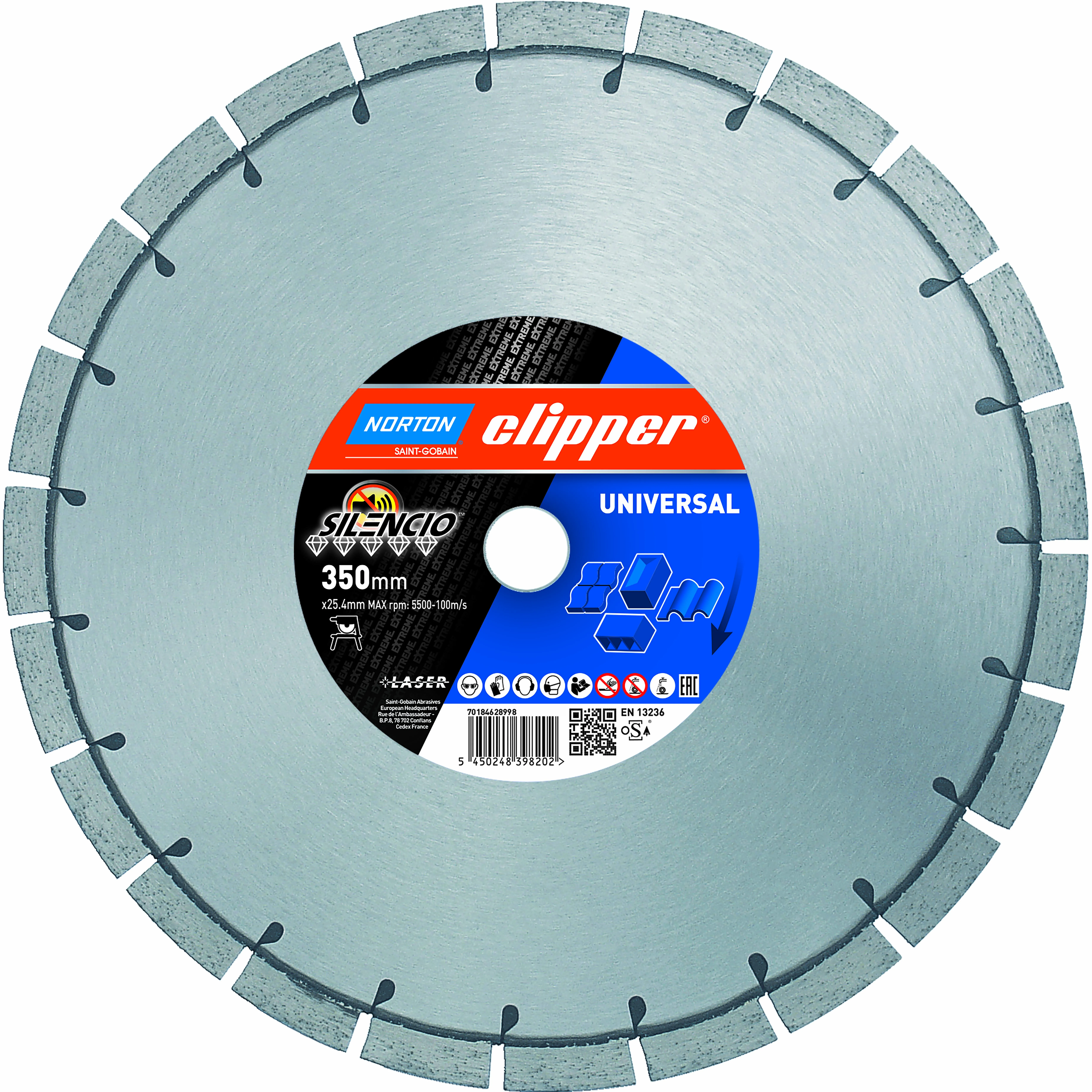 Norton Clipper Diamanttrennscheibe Extreme Universal Silencio - 300*  x  25,4 mm
