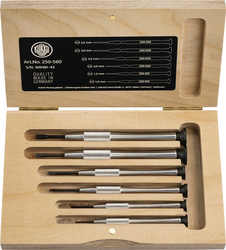 Feinmechanikerschraubendrehersatz 250 6tlg.Schlitz TURNUS
