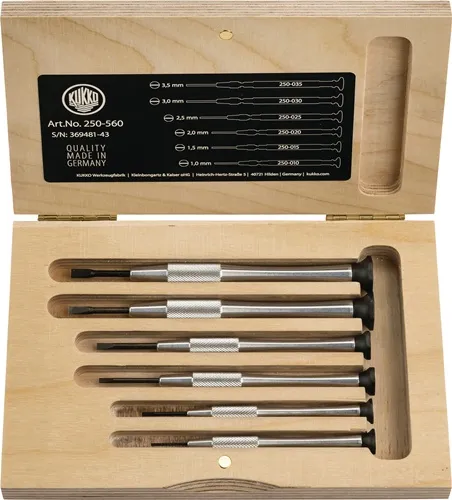 Feinmechanikerschraubendrehersatz 250 6tlg.Schlitz TURNUS