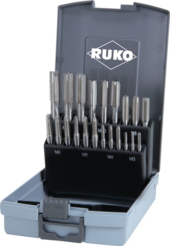 Handgewindebohrersatz DIN 352 M3-M12 21-tlg.HSS RUKO