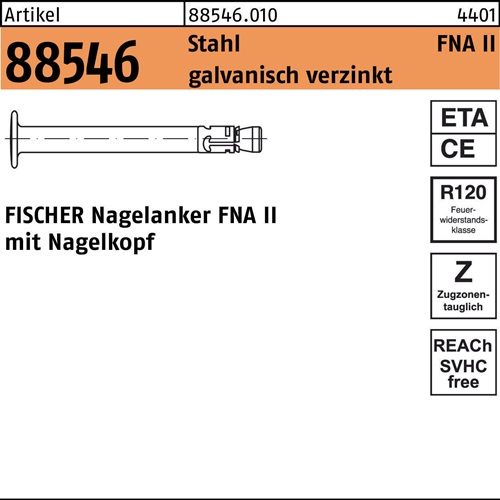 Nagelanker R 88546 Stahl galvanisch verzinkt FISCHER