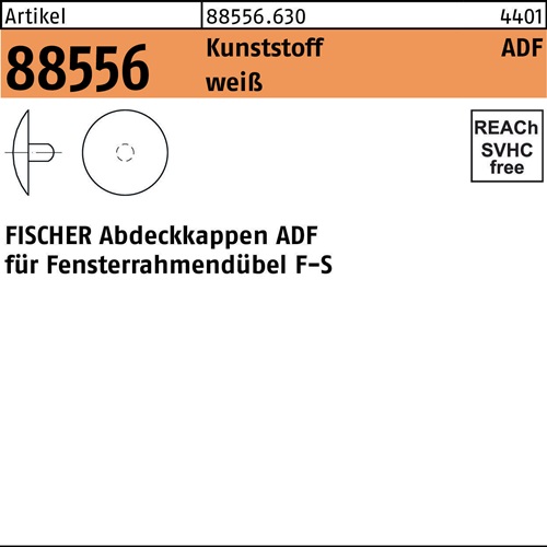 Abdeckkappe R 88556 ADF 12 Ku. weiß 100 Stück FISCHER