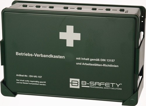 Betriebsverbandkasten DIN 13157 B270xH175xT90ca.mm grün B-SAFETY