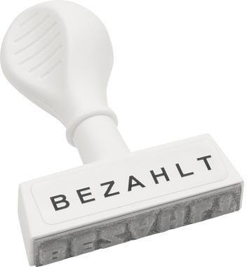 WEDO Textstempel BEZAHLT 1939 45mm Kunststoff weiß