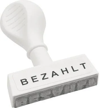 WEDO Textstempel BEZAHLT 1939 45mm Kunststoff weiß
