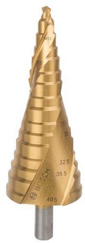 Bosch Stufenbohrer Stufen-D.M10-M40 Schaft-D.10mm L.125,5mm HSS TiN-besch. 12 Stufen
