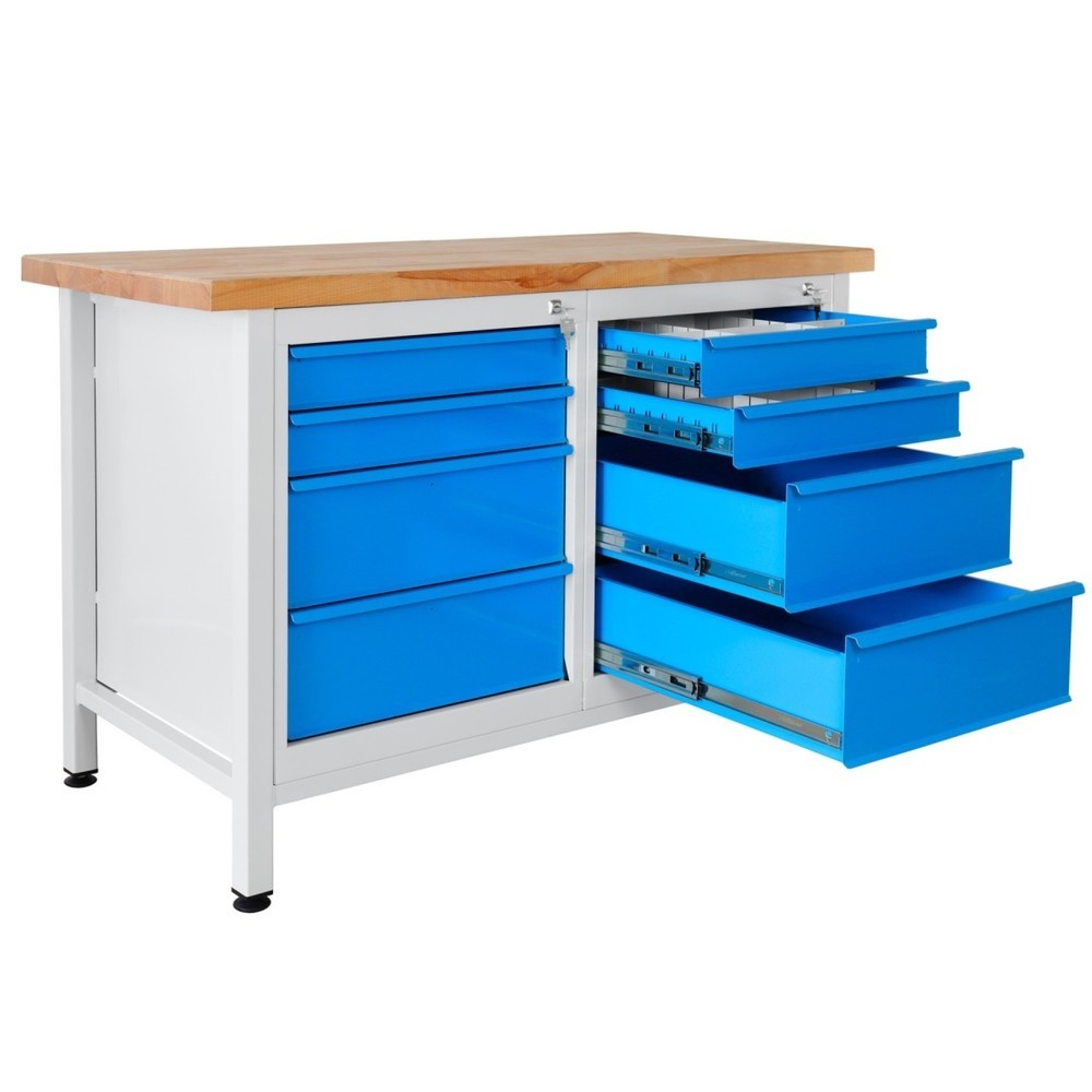 Steinbock® Werkbank Premium, 8 Schubladen, TK 300 kg, HxBxT 840 x 1.200 x 600 mm