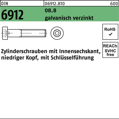 Zylinderschraube DIN 6912 Innen-6kt M20x35 8.8 galv.verz. 25St.