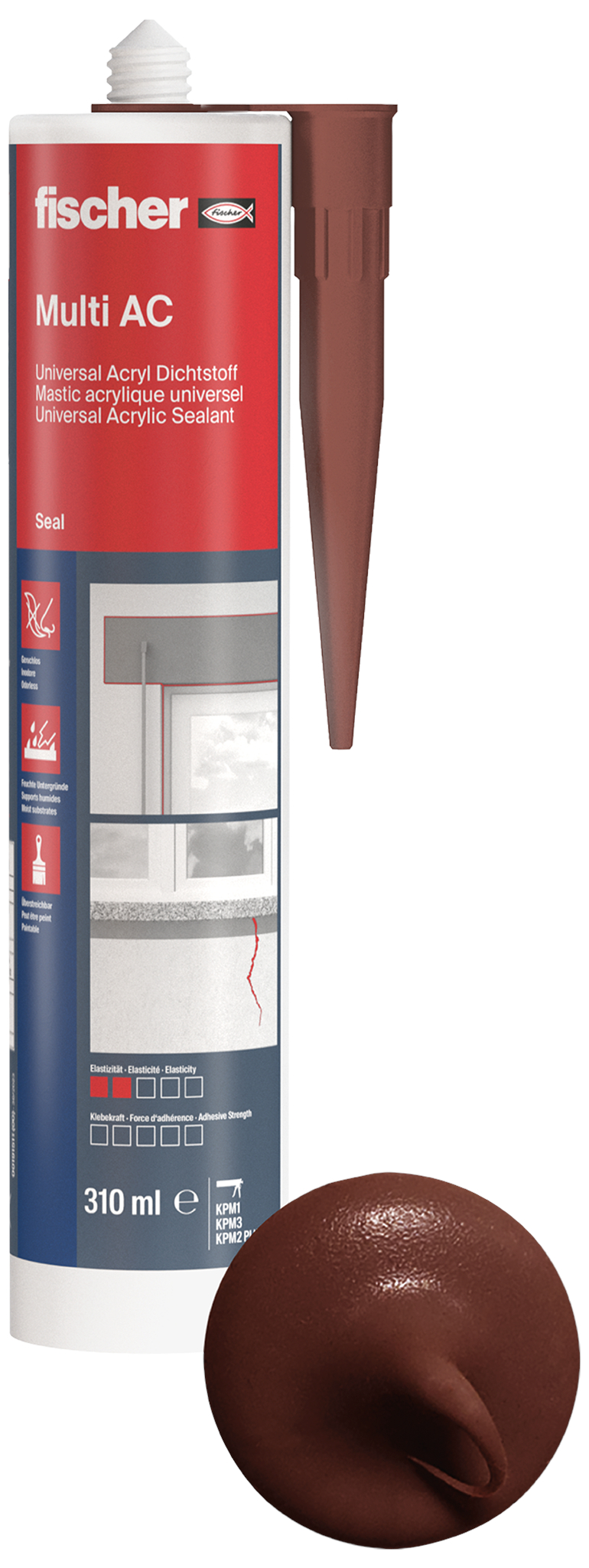 fischer Universal Acryl Dichtstoff Multi AC braun 310 ml