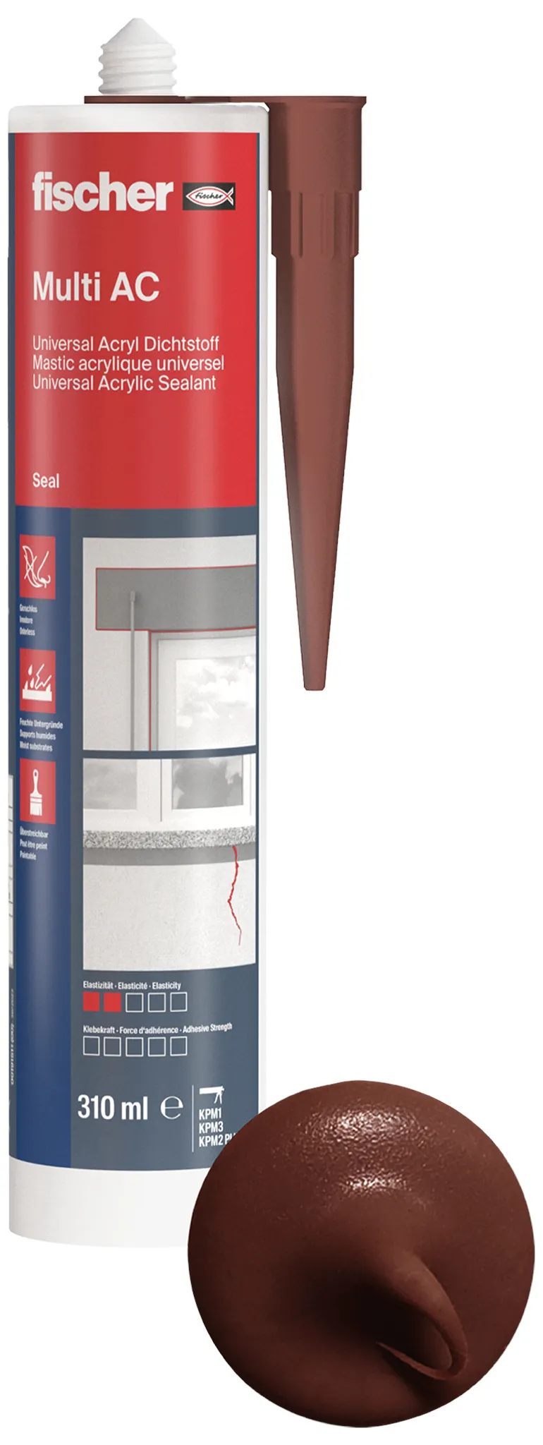 fischer Universal Acryl Dichtstoff Multi AC braun 310 ml