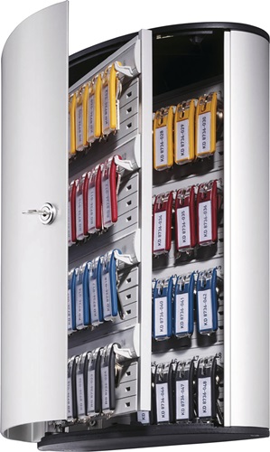 Schlüsselschrank Key-Box H400xB302xT118mm 1-türig Zylinderschl.Anz.Hak.72