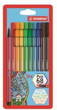 STABILO Fasermaler pen 6810/PL M 1mm sortiert 10 St./Pack.