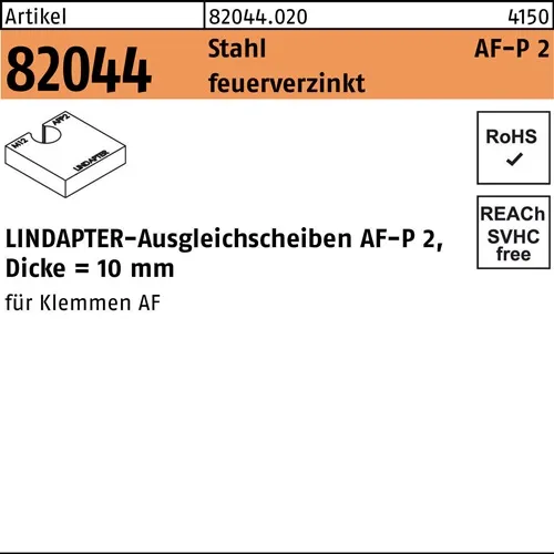 Ausgleichsscheibe R 82044 AF M20 P2 Stahl feuerverz. 1 Stück LINDAPTER