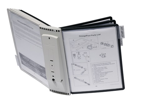 Wandhalter 10 Sichttafeln schwarz/grau PA m.Profilrahmenf.DURABLE
