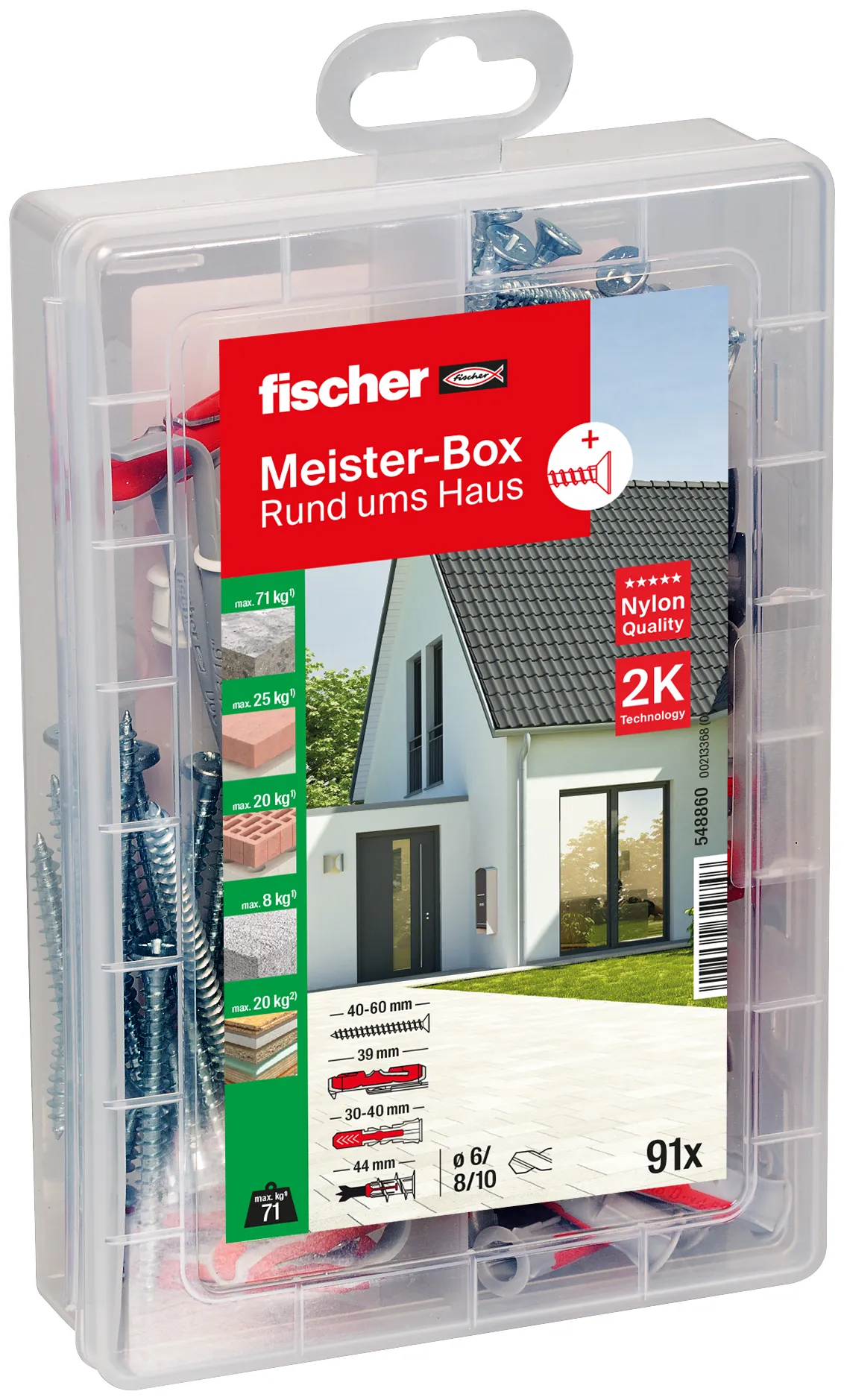 fischer Meister-Box Rund ums Haus + Schrauben (91 Teile)