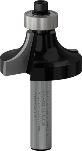 Bosch Abrundfräser Standard for Wood Radius 10mm Arbeits-L.16,5mm L.57mm
